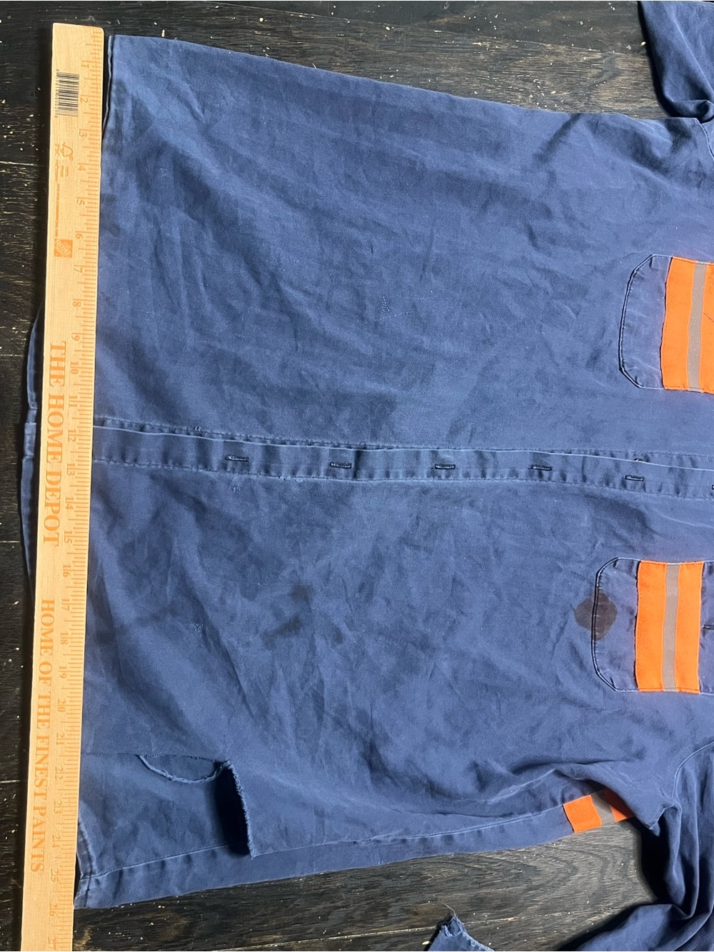 Aramark 1XLL Thrashed Work Shirt Reflective Mechanic Distressed Workwear - Picture 12 of 12